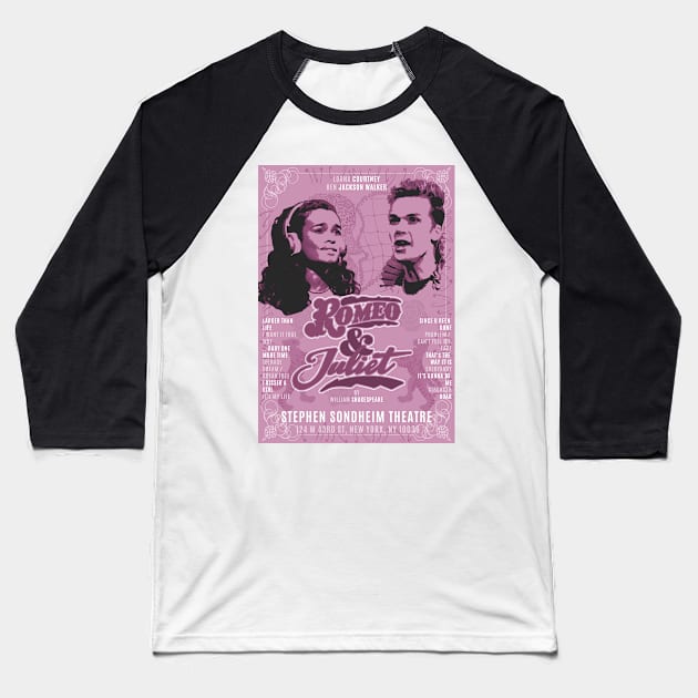 Romeo & Juliet Programme Poster (Pink) Baseball T-Shirt by Eleanorsegod